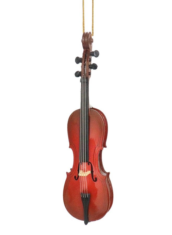 Dselvgvu 4.69" Wooden String Miniature Cello Hanging Ornament Mini Musical Instrument Replica Music Birthday Gifts Holiday Tree Home Decoration Display Ornament Model (4.69" Cello) - Image 4